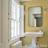 Georgette Trellis Buttercup by Schumacher Geometric Lattice Wallpaper – Schumacher 5016500