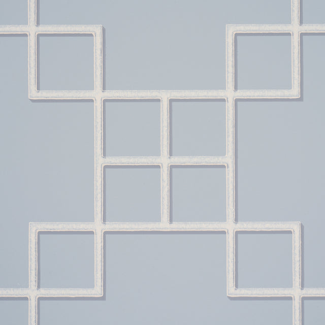 Georgette Trellis Light Blue Geometric Lattice Wallpaper – Schumacher 5016501