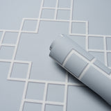 Georgette Trellis Light Blue Geometric Lattice Wallpaper – Schumacher 5016501