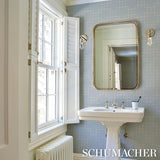 Georgette Trellis Light Blue Geometric Lattice Wallpaper – Schumacher 5016501