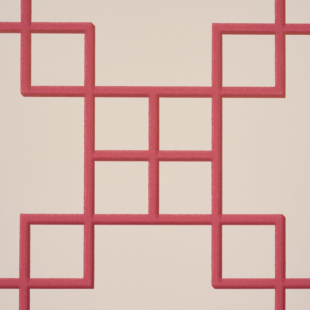 Georgette Trellis Red by Schumacher Geometric Lattice Wallpaper – Schumacher 5016502