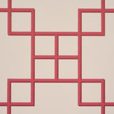 Georgette Trellis Red by Schumacher Geometric Lattice Wallpaper – Schumacher 5016502