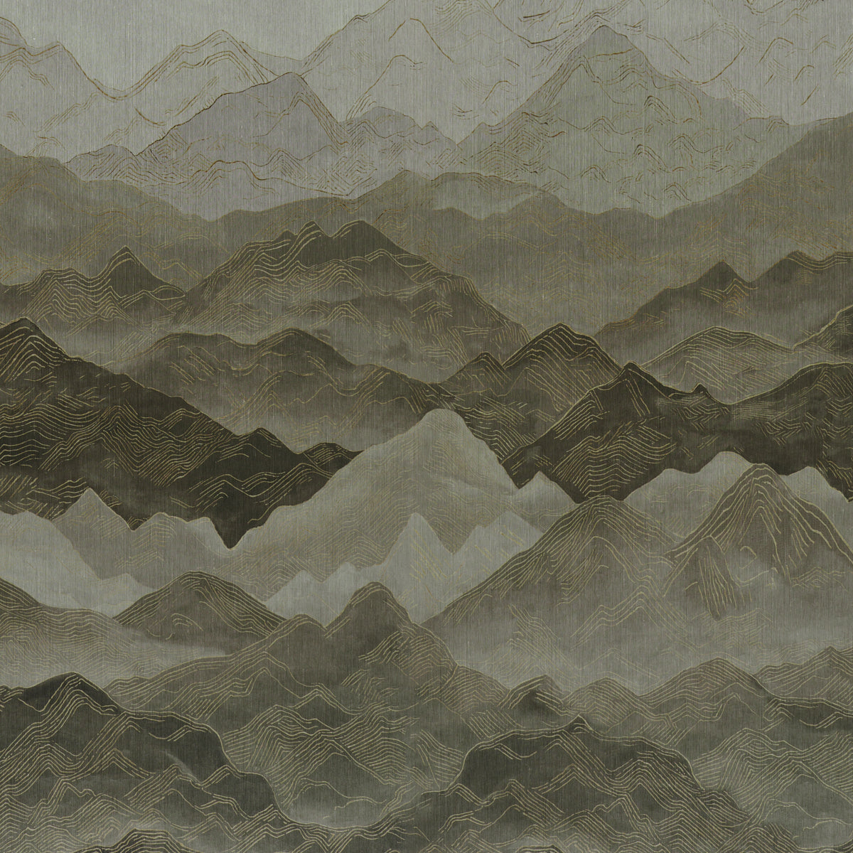 Atmospheric Landscape Panel Set Misty Mountains by Schumacher Scenic Mountain Wall Mural – Schumacher 5016530