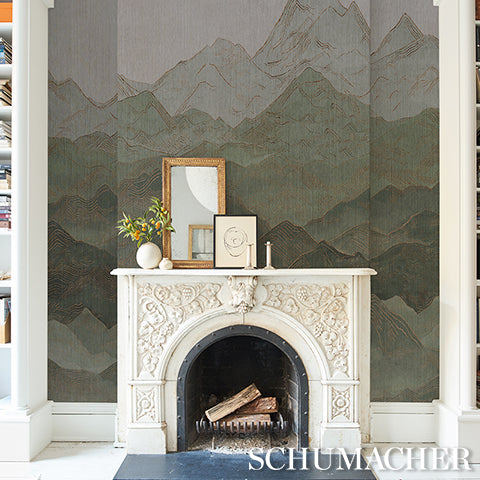 Atmospheric Landscape Panel Set Verdant Vista Scenic Mountain Wallpaper – Schumacher 5016531