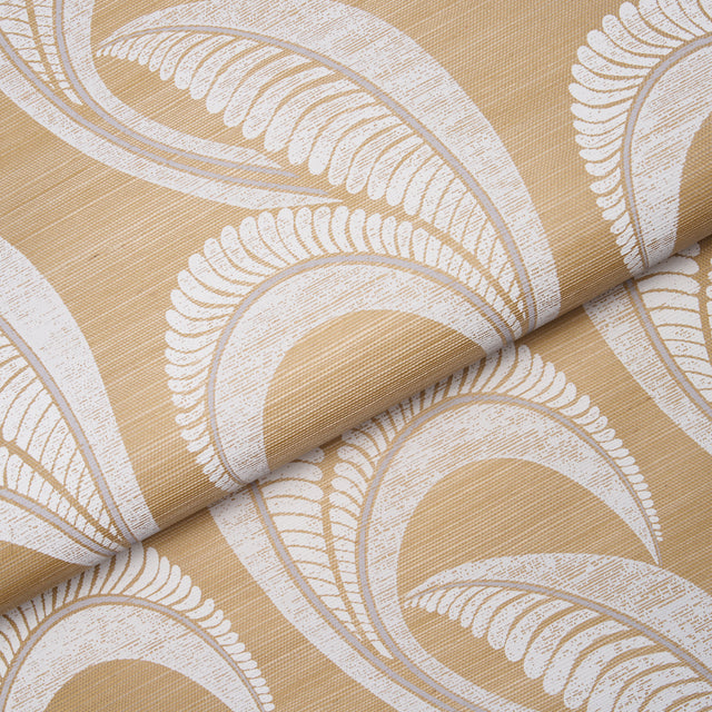 Banana Leaf Sisal Oatmeal by Neisha Crosland Botanical Wallpaper – Schumacher 5016550