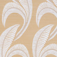 Banana Leaf Sisal wallpaper in Oatmeal by Neisha Crosland for Schumacher, large-scale botanical Art Deco design on sisal wallcovering.