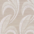Banana Leaf Sisal wallpaper in silver by Neisha Crosland for Schumacher, featuring a large-scale botanical Art Deco design on woven sisal.