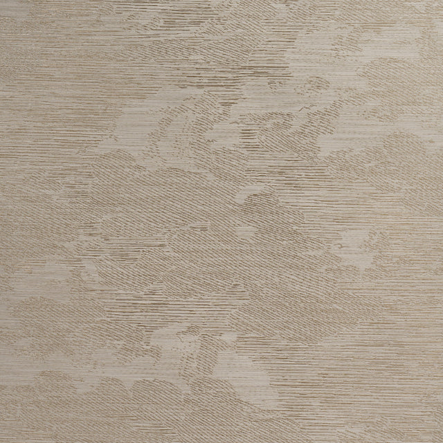 Drifting Cloudscape wallpaper in Golden Hour by Schumacher, a large-scale woven wallcovering with metallic threads and a dreamy cloud-inspired pattern.