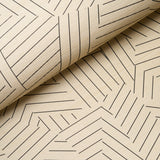 Deconstructed Stripe Sisal Black by Schumacher Geometric Textured Wallpaper – Schumacher 5016580
