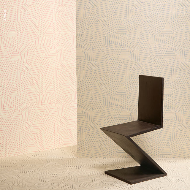Deconstructed Stripe Sisal Black by Schumacher Geometric Textured Wallpaper – Schumacher 5016580