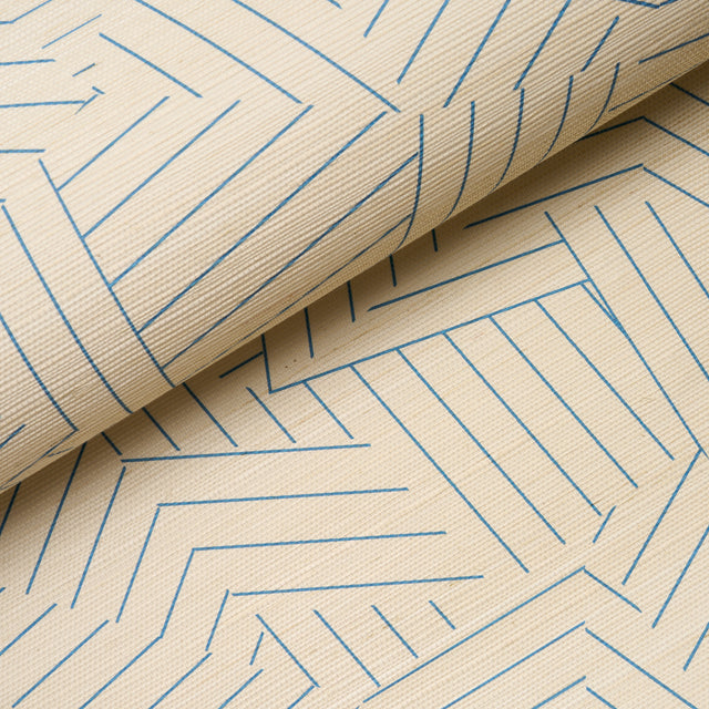 Deconstructed Stripe Sisal Cobalt by Miles Redd – Schumacher 5016581