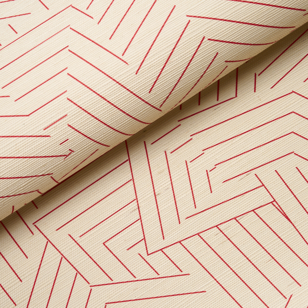 Deconstructed Stripe Sisal Red by Miles Redd – Schumacher 5016582