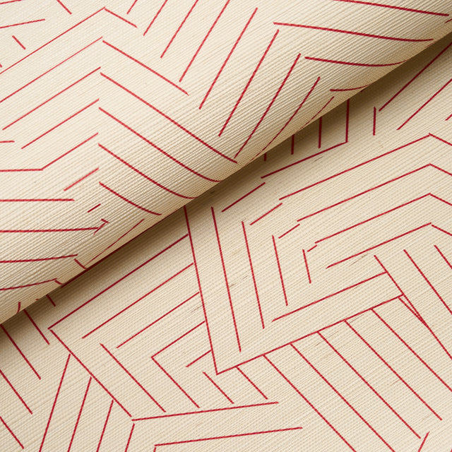 Deconstructed Stripe Sisal Red by Miles Redd – Schumacher 5016582