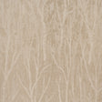 Komorebi Golden Hour wallpaper by Schumacher featuring a shimmering arboreal pattern in a textural metallic weave.