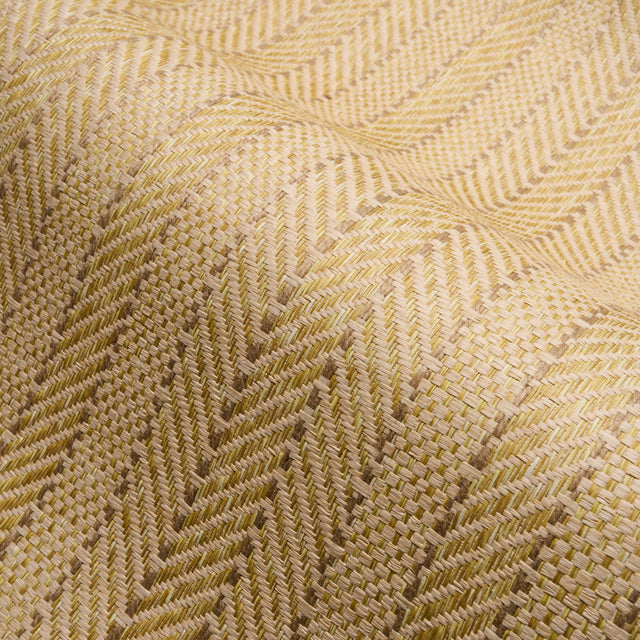 Zig Zag Paperweave Sesame by Schumacher Textured Herringbone Wallpaper – Schumacher 5016600