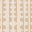Drift Hand Print wallpaper in Wafer by Schumacher, featuring a modern wavy stripe pattern in beige and cream.