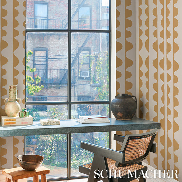 Drift Hand Print Ginger by Schumacher Modern Hand-Printed Wallpaper – 5016621