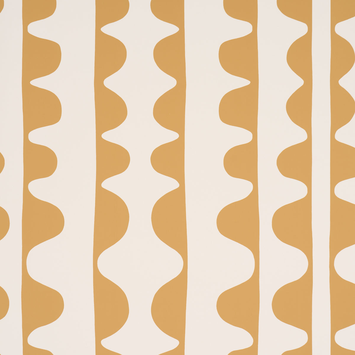 Drift Hand Print wallpaper in Ginger by Schumacher, featuring bold wavy vertical stripes in a modern hand-printed style.