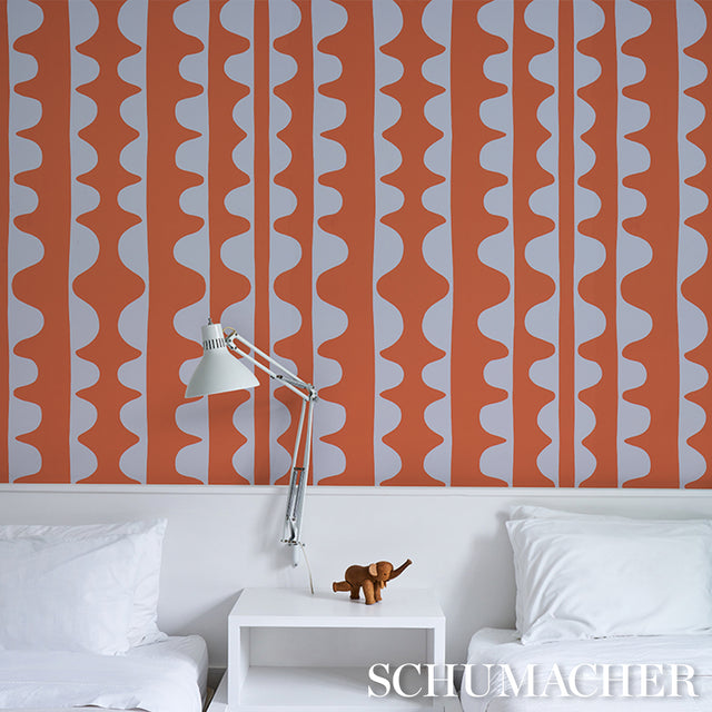 DRIFT Currant by Schumacher Modern Wavy Stripe Wallpaper – Schumacher 5016622