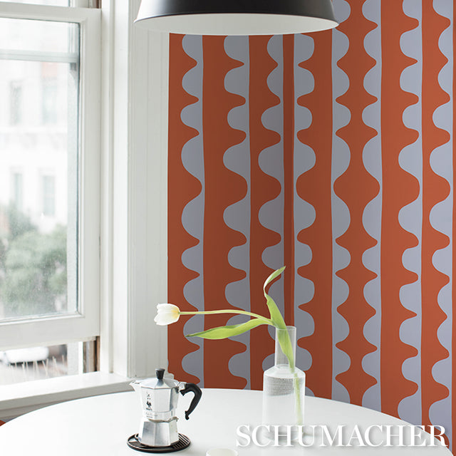 DRIFT Currant by Schumacher Modern Wavy Stripe Wallpaper – Schumacher 5016622