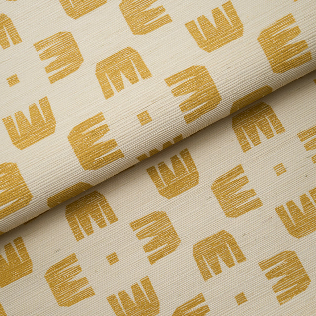 Raze Sisal Maize by Hadiya Williams Modern Checkerboard Sisal Wallpaper – Schumacher 5016630