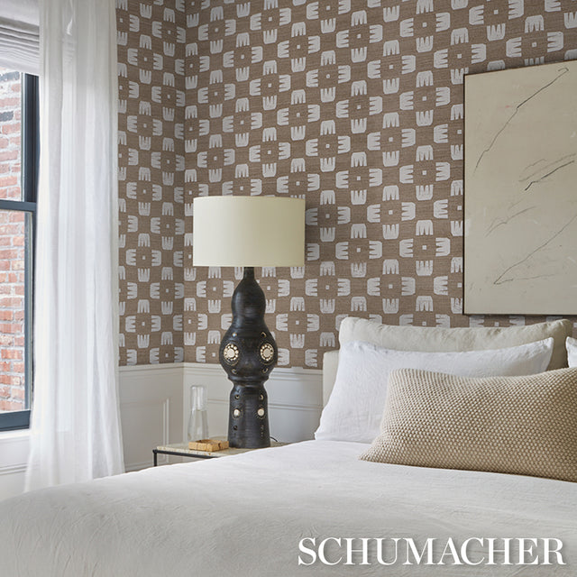 Raze Sisal Dust by Hadiya Williams Modern Checkerboard Sisal Wallpaper – Schumacher 5016631