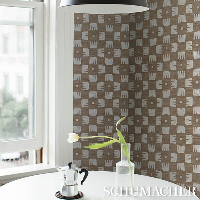 Raze Sisal Dust by Hadiya Williams Modern Checkerboard Sisal Wallpaper – Schumacher 5016631