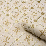 Corail Leaf Trellis Champagne by Timothy Corrigan Metallic Botanical Trellis Wallpaper – Schumacher 5016640