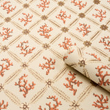 Corail Leaf Trellis Coral by Timothy Corrigan Designer Wallpaper – Schumacher 5016641