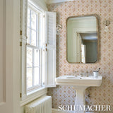 Corail Leaf Trellis Blush by Timothy Corrigan Botanical Trellis Wallpaper – Schumacher 5016642
