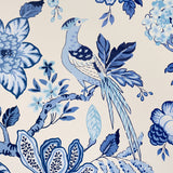 Huntington Gardens Bleu Marine by Schumacher Timothy Corrigan Botanical Wallpaper – Schumacher 5016660