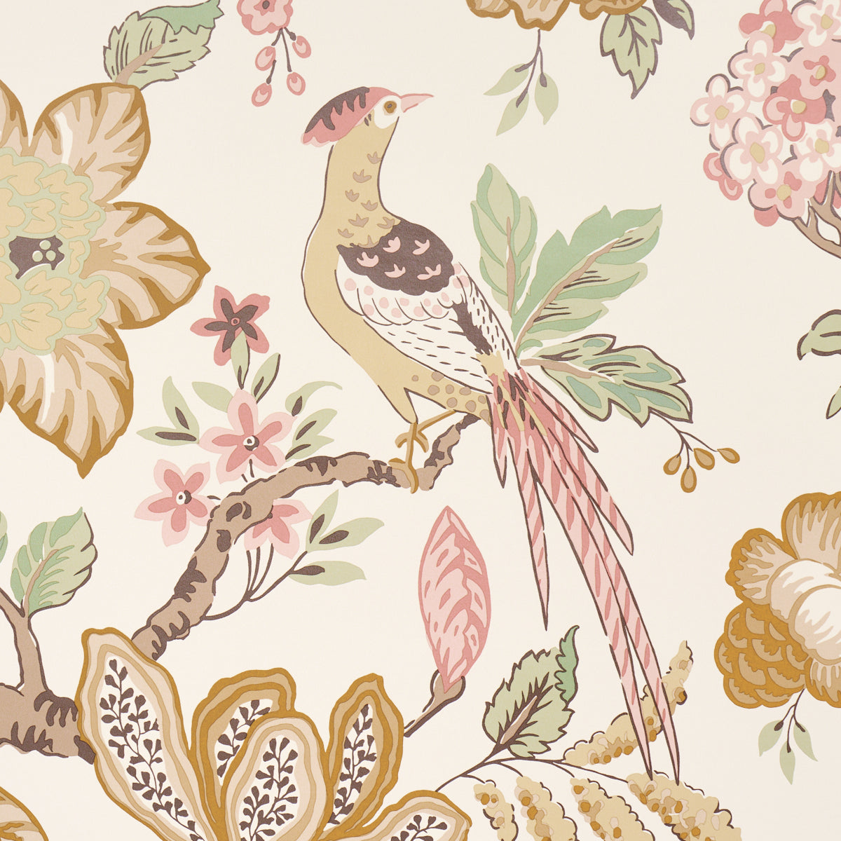 Huntington Gardens Pastel by Schumacher Designer Floral Wallpaper – Schumacher 5016661