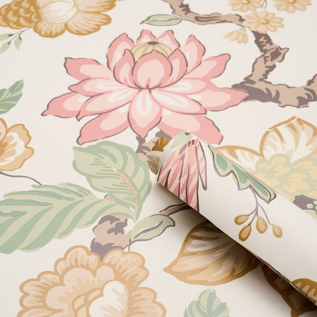 Huntington Gardens Pastel by Schumacher Designer Floral Wallpaper – Schumacher 5016661