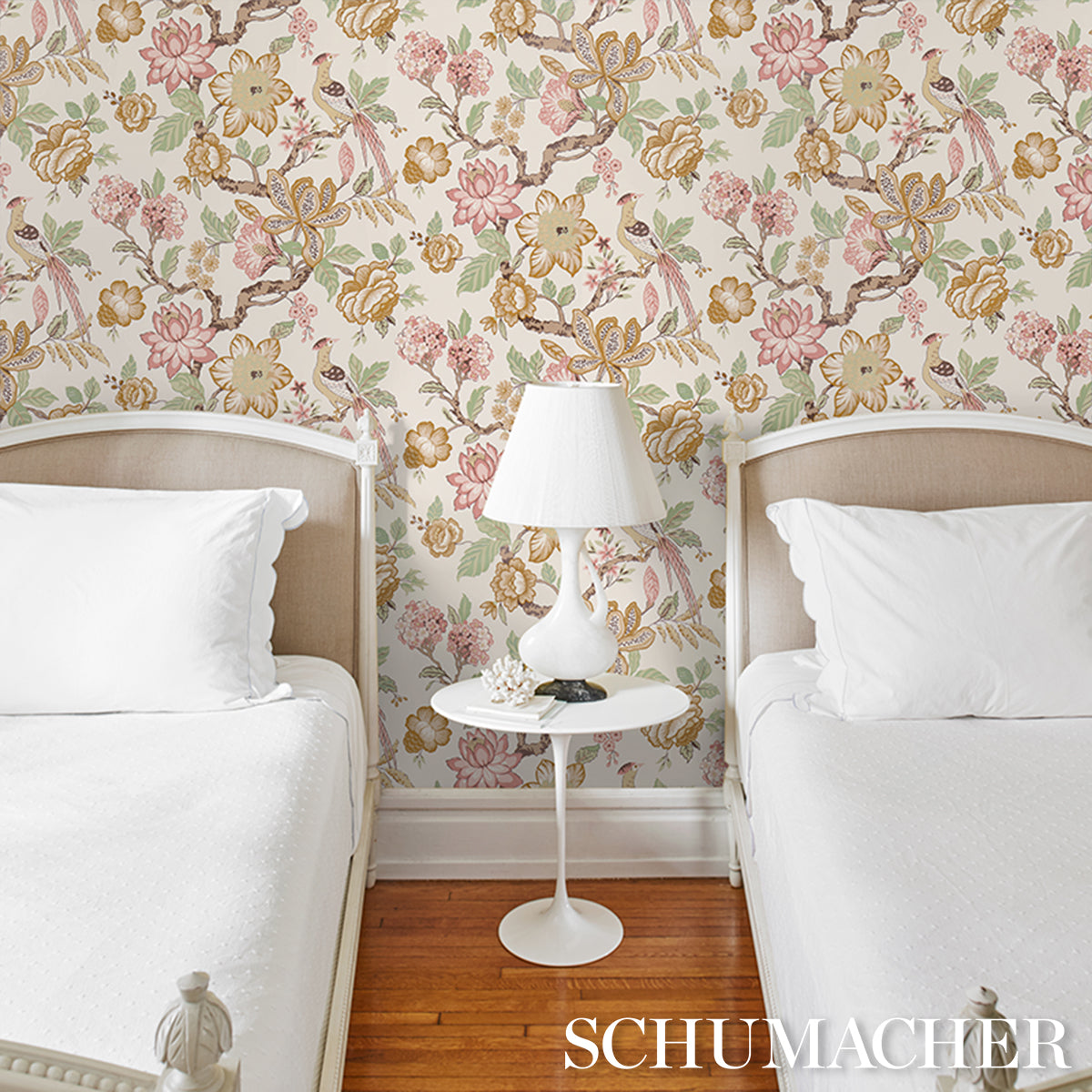 Huntington Gardens Pastel by Schumacher Designer Floral Wallpaper – Schumacher 5016661