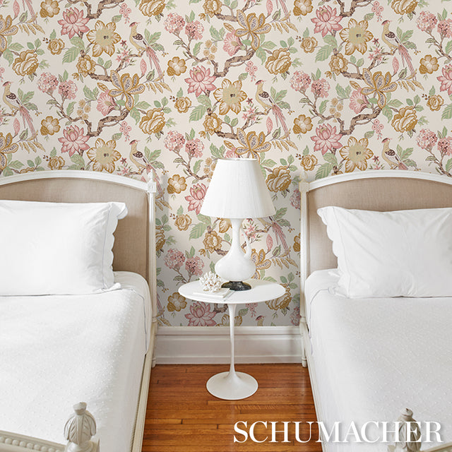 Huntington Gardens Pastel by Schumacher Designer Floral Wallpaper – Schumacher 5016661