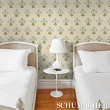 Saranda Flower Sisal Sky by Schumacher Painterly Floral Sisal Wallpaper – Schumacher 5016671
