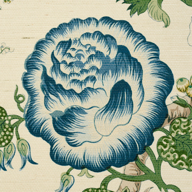 Josephine Sisal Peacock by Schumacher Tree of Life Floral Wallpaper – Schumacher 5016680