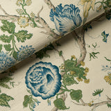 Josephine Sisal Peacock by Schumacher Tree of Life Floral Wallpaper – Schumacher 5016680