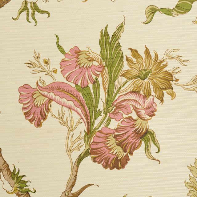 Josephine Sisal Citron by Schumacher Tree of Life Floral Wallpaper – Schumacher 5016681