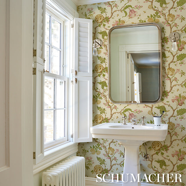 Josephine Sisal Citron by Schumacher Tree of Life Floral Wallpaper – Schumacher 5016681