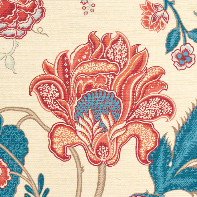 SINHALA SISAL Rouge & Indigo by Schumacher Traditional Tree of Life Wallpaper – Schumacher 5016691