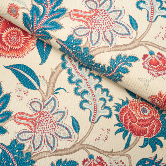 SINHALA SISAL Rouge & Indigo by Schumacher Traditional Tree of Life Wallpaper – Schumacher 5016691