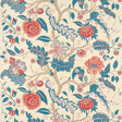 SINHALA SISAL wallpaper in Rouge & Indigo by Schumacher, a traditional tree of life design with floral and botanical motifs.