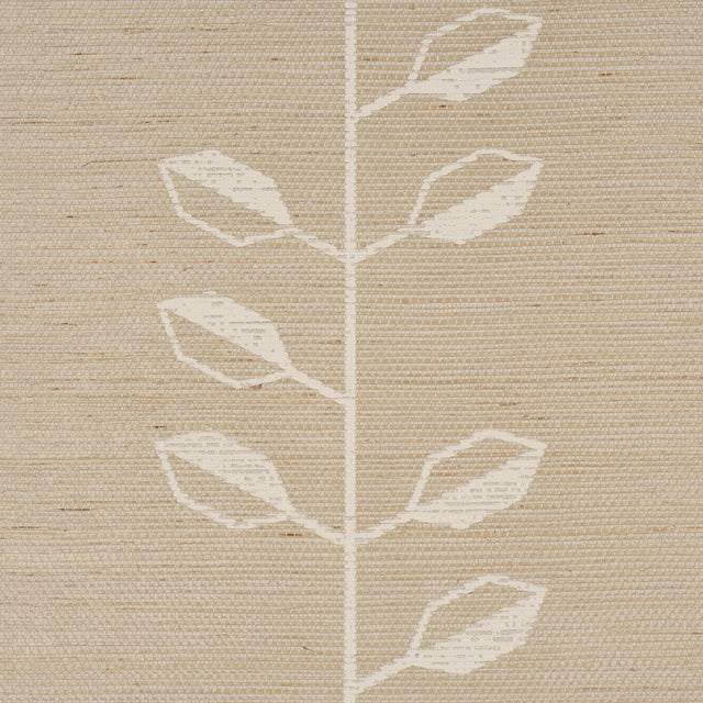 Geo Leaf Sisal Bone & White by Schumacher Textured Woven Wallcovering – Schumacher 5016700