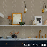 Geo Leaf Sisal Bone & White by Schumacher Textured Woven Wallcovering – Schumacher 5016700