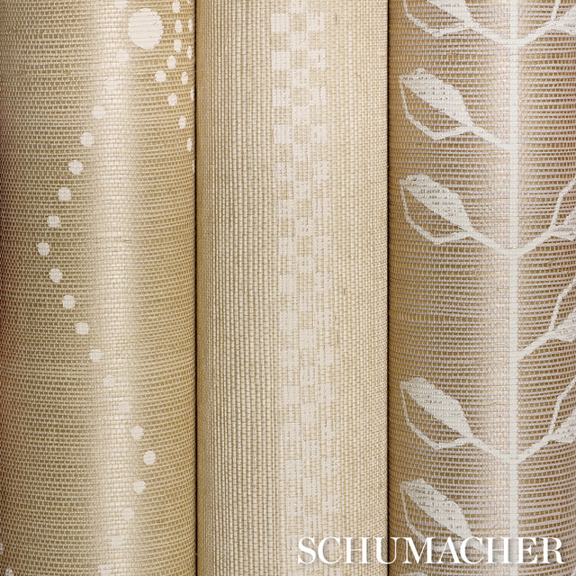 Geo Leaf Sisal Bone & White by Schumacher Textured Woven Wallcovering – Schumacher 5016700