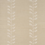 Geo Leaf Sisal wallpaper in bone and white, a hand-printed abstract botanical design on sisal with a linear stripe effect.