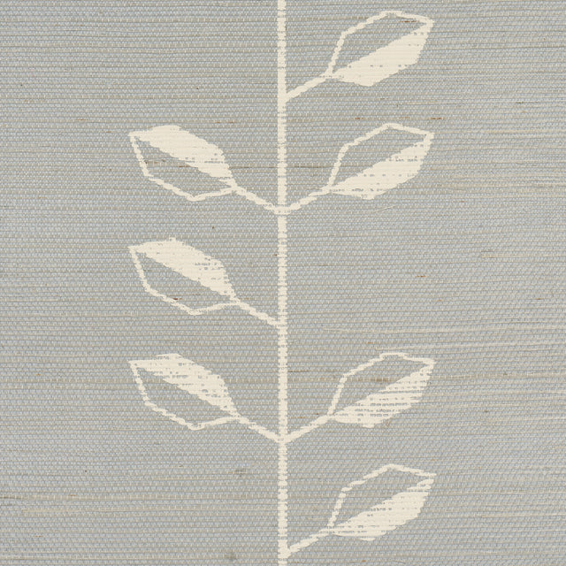 Geo Leaf Sisal Mineral & Ivory by Schumacher Textured Botanical Sisal Wallpaper – Schumacher 5016702