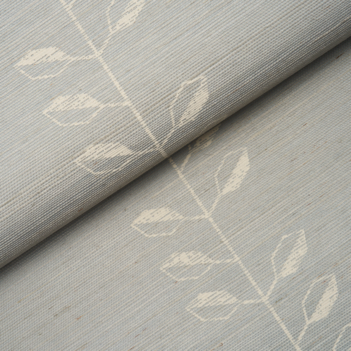 Geo Leaf Sisal Mineral & Ivory by Schumacher Textured Botanical Sisal Wallpaper – Schumacher 5016702