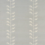 Geo Leaf Sisal wallpaper in Mineral & Ivory by Schumacher, featuring an abstract botanical leaf pattern on a textured sisal background.